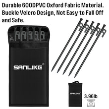 Load image into Gallery viewer, SANLIKE Tent Nail and Rope Set 8pcs Heavy Duty Forged Steel Tent Stakes Storage Pouch Kinds of Ground Outdoor Camping Tool