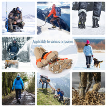 Load image into Gallery viewer, SANLIKE 1 Pair L/XL 24 Tooth Ice Claws Grippers Mountaineering Boots Ice Climbing Spikes Climbing Chains Ice Claws Shoe Covers