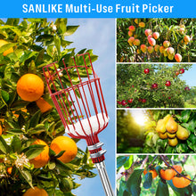 Load image into Gallery viewer, SANLIKE Basket Fruit Picker Head Stainless Steel Pole Multifunctional Convenient Fruit Picking Tool Catcher Apple Peach Picking
