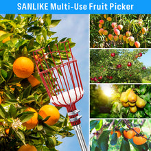 Load image into Gallery viewer, SANLIKE Basket Fruit Picker Head Stainless Steel Pole Multifunctional Convenient Fruit Picking Tool Catcher Apple Peach Picking