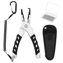Load image into Gallery viewer, SANLIKE Fishing Pliers Saltwater with 50PCS Fishing Split Rings Aluminum Fishing Hook Remover scissors Fishing Tool Accessories