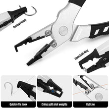 Load image into Gallery viewer, SANLIKE Fishing Pliers Saltwater with 50PCS Fishing Split Rings Aluminum Fishing Hook Remover scissors Fishing Tool Accessories