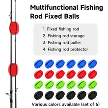 Load image into Gallery viewer, SANLIKE 6pcs Fishing Rod Fixed Ball Silica Gel Protection Anti-Collision Rod Stopper Retractor Fishing Tool Accessories