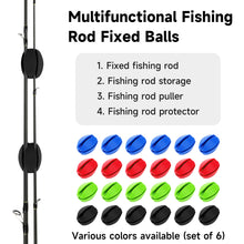 Load image into Gallery viewer, SANLIKE 6pcs Fishing Rod Fixed Ball Silica Gel Protection Anti-Collision Rod Stopper Retractor Fishing Tool Accessories