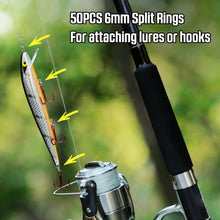 Load image into Gallery viewer, SANLIKE Fishing Pliers Saltwater with 50PCS Fishing Split Rings Aluminum Fishing Hook Remover scissors Fishing Tool Accessories