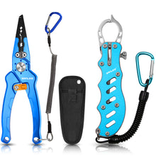 Load image into Gallery viewer, SANLIKE Fishing Pliers Grip Clip Set Line Cutter Multifunctional Aluminum Alloy Fishing Lip Gripper Hook Remover Tackle Tool