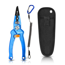 Load image into Gallery viewer, SANLIKE Aluminum Alloy Fishing Pliers Multifunctional Fishing Grip Clip Line Scissors Cutter Hooks Remover Fishing Tools