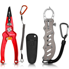 Load image into Gallery viewer, SANLIKE Fishing Pliers Grip Clip Set Line Cutter Multifunctional Aluminum Alloy Fishing Lip Gripper Hook Remover Tackle Tool