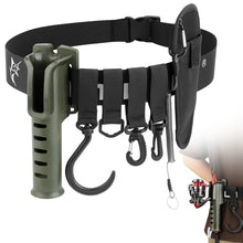 Load image into Gallery viewer, SANLIKE Fishing Rod Belt with 4 Plastic Hanger Buckles plus Lua Pliers Pouch plus Fishing Rod Cylinder Portable Fishing Rod Hold