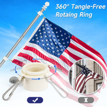 Load image into Gallery viewer, SANLIKE 1.83M Flag Pole Holder Stainless Steel Wall Mounted Telescopic FlagPole Outdoor Rotating Flagpole for Street