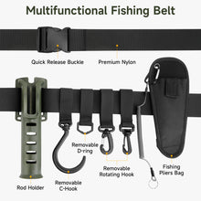 Load image into Gallery viewer, SANLIKE Fishing Rod Belt with 4 Plastic Hanger Buckles plus Lua Pliers Pouch plus Fishing Rod Cylinder Portable Fishing Rod Hold