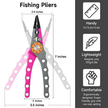 Load image into Gallery viewer, SANLIKE Aluminum Alloy Multifunctional Portable Fishing Pliers Fishing Line Cutter Remove Hooks Cotter Ring Pliers Fishing Tools