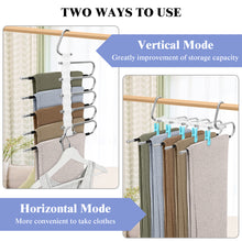 Load image into Gallery viewer, SANLIKE 2 Pcs Trouser Rack Space saving stainless steel hanger clip Non-slip multi-functional trouser rack Two hanging modes