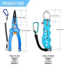 Load image into Gallery viewer, SANLIKE Fishing Pliers Grip Clip Set Line Cutter Multifunctional Aluminum Alloy Fishing Lip Gripper Hook Remover Tackle Tool