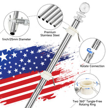 Load image into Gallery viewer, SANLIKE 1.83M Flag Pole Holder Stainless Steel Wall Mounted Telescopic FlagPole Outdoor Rotating Flagpole for Street