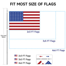 Load image into Gallery viewer, SANLIKE 1.83M Flag Pole Holder Stainless Steel Wall Mounted Telescopic FlagPole Outdoor Rotating Flagpole for Street