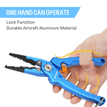 Load image into Gallery viewer, SANLIKE Aluminum Alloy Fishing Pliers Multifunctional Fishing Grip Clip Line Scissors Cutter Hooks Remover Fishing Tools