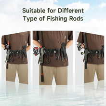 Load image into Gallery viewer, SANLIKE Fishing Rod Belt with 4 Plastic Hanger Buckles plus Lua Pliers Pouch plus Fishing Rod Cylinder Portable Fishing Rod Hold