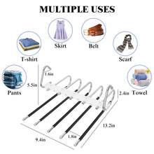 Load image into Gallery viewer, SANLIKE 2 Pcs Trouser Rack Space saving stainless steel hanger clip Non-slip multi-functional trouser rack Two hanging modes