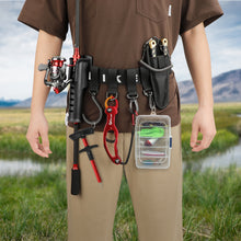 Load image into Gallery viewer, SANLIKE Fishing Rod Belt with 4 Plastic Hanger Buckles plus Lua Pliers Pouch plus Fishing Rod Cylinder Portable Fishing Rod Hold