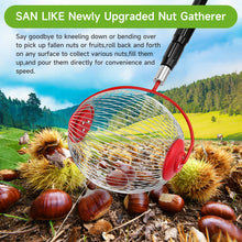 Load image into Gallery viewer, SANLIKE Fruit Picker Aluminium Tube Retractable Nut Gatherer Fruit Collector Walnuts Chestnuts Harvester Rollers Picking Tool