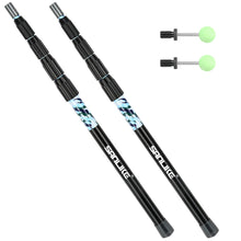 Load image into Gallery viewer, SANLIKE 2.7m telescopic waterproof tarpaulin poles, adjustable carbon fibre poles with light-up caps for awnings Outdoor camping