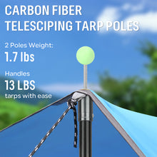 Load image into Gallery viewer, SANLIKE 2 pcs telescopic tent poles adjustable tent support poles fibreglass outdoor camping accessories for hiking tents