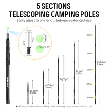 Load image into Gallery viewer, SANLIKE 2 pcs telescopic tent poles adjustable tent support poles fibreglass outdoor camping accessories for hiking tents