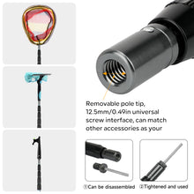 Load image into Gallery viewer, SANLIKE 2.7m telescopic waterproof tarpaulin poles, adjustable carbon fibre poles with light-up caps for awnings Outdoor camping