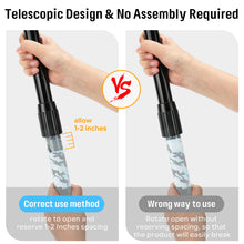 Load image into Gallery viewer, SANLIKE 2.7m telescopic waterproof tarpaulin poles, adjustable carbon fibre poles with light-up caps for awnings Outdoor camping