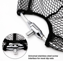 Load image into Gallery viewer, SANLIKE Portable Fishing Net Collapsible Rubberized Nylon Mesh Hole 8*8mm Depth Aluminium Frame Ring Folding Fishing Landing Dip Net 4 Section Folding 1/2 Inch Screw UK Standard