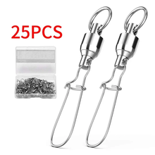 Load image into Gallery viewer, SANLIKE 25pcs Fishing Ball Bearing Swivel High Strength Stainless Steel Corrosion Resistant Lure Connector Fishing Equipment