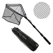 Load image into Gallery viewer, SANLIKE 110cm Fishing Nets Glass Fiber Triangular Handle Telescopic Foldable Pole Landing Handle Mesh Fishing Tool Accessories