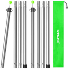 Load image into Gallery viewer, SANLIKE 2 sets stainless steel tubes with threaded connectionsReplacement tent polesTarp polesTarp poles with illuminated tips
