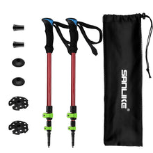 Load image into Gallery viewer, SANLIKE 2Pcs Trekking Poles Non-slip Crutch Three-section Adjustable Carbon Fiber Pole Walking Outdoor Climbing Hiking Stick
