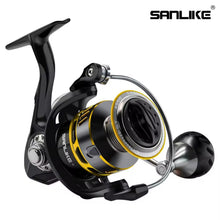 Load image into Gallery viewer, SANLIKE Aluminum spinning fishing reel 5.2:1 gear ratio 7+1BB lightweight 40.5lbs maximum resistance for saltwater fishing tools