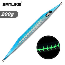Load image into Gallery viewer, SANLIKE Slow Metal Jig Jigging Bait Fishing Lure Saltwater Falling Jig Slow Pitch Jig Blue 100g 200gFish Lures