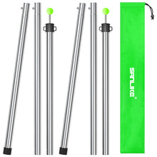 Load image into Gallery viewer, SANLIKE 2.44m Stainless Steel Tube Glass Bead Link Adjustable Tarpaulin Pole Tent Pole with Glow Tip Camping Outdoor Accessories