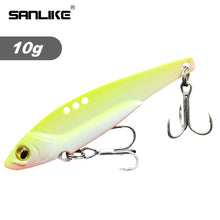 Load image into Gallery viewer, SANLIKE 10g 5.8cm Metal Jig Lead Bait with 2 Hooks, Sharp and Strong Triple Hooks Full Swimming False Bait Tackle