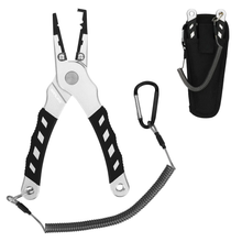 Load image into Gallery viewer, SANLIKE Aluminium Fishing Pliers Saltwater Fishing Tools Tungsten Carbide Cutter Hook Remover Braided Fishing Line Cutter