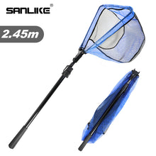 Load image into Gallery viewer, SANLIKE 1.8/2.5M Fishing Net Fiberglass Pole Folding Landing Handle Net Telescoping Rod for Easy Catch Release Carp