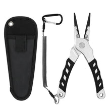 Load image into Gallery viewer, SANLIKE Aluminium Fishing Pliers Saltwater Fishing Tools Tungsten Carbide Cutter Hook Remover Braided Fishing Line Cutter
