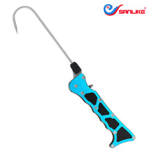 Load image into Gallery viewer, SANLIKE Blue Portable Collapsible Fishing Hook Stainless Steel Fishing Spear Hook Clip Lip Gripper Fishing Accessories