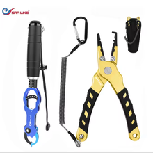 Load image into Gallery viewer, SANLIKE Fish Plier With Fish Lip Grip Antirust Aluminum Alloy Tungsten Carbide Fishing Hook Remover Line Cutting Fish Grabber