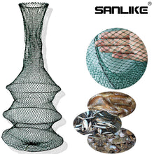 Load image into Gallery viewer, SANLIKE Fishing Net Folding Telescoping Quick-drying Nylon Mesh Fishing Basket Dip Nets Soft Protective Pocket Tackle Tool