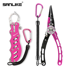Load image into Gallery viewer, SANLIKE Fish Lip Grip Pliers Suit Multifunctional Fishing Lip Gripper Aluminum Alloy Grip Clip Line Cutter Hook Remover Tool