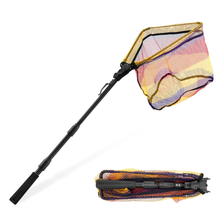 Load image into Gallery viewer, SANLIKE Folding Landing Net with Extra Long Telescopic Pole Handle Foldable rubber-coated net for easy catch and release