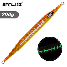 Load image into Gallery viewer, SANLIKE 60g 80g 100g 200g 300g Orange Slow Metal Jig Jig Bait Lure Saltwater Drop Jig Slow Pitch Jig Fishing Lure