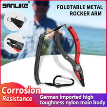Load image into Gallery viewer, SANLIKE Fishing Pliers Aluminium Alloy Multifunctional Hooks Remover Fishing Line Scissors with Safety Lock and Storage Bag