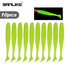 Load image into Gallery viewer, SANLIKE 10pcs Soft Plastic Fishing Lures Set Soft Bait T Tail Soft Bug Swimbaits Silicon Rubber Jig Fishing Bait Softworm Tackle